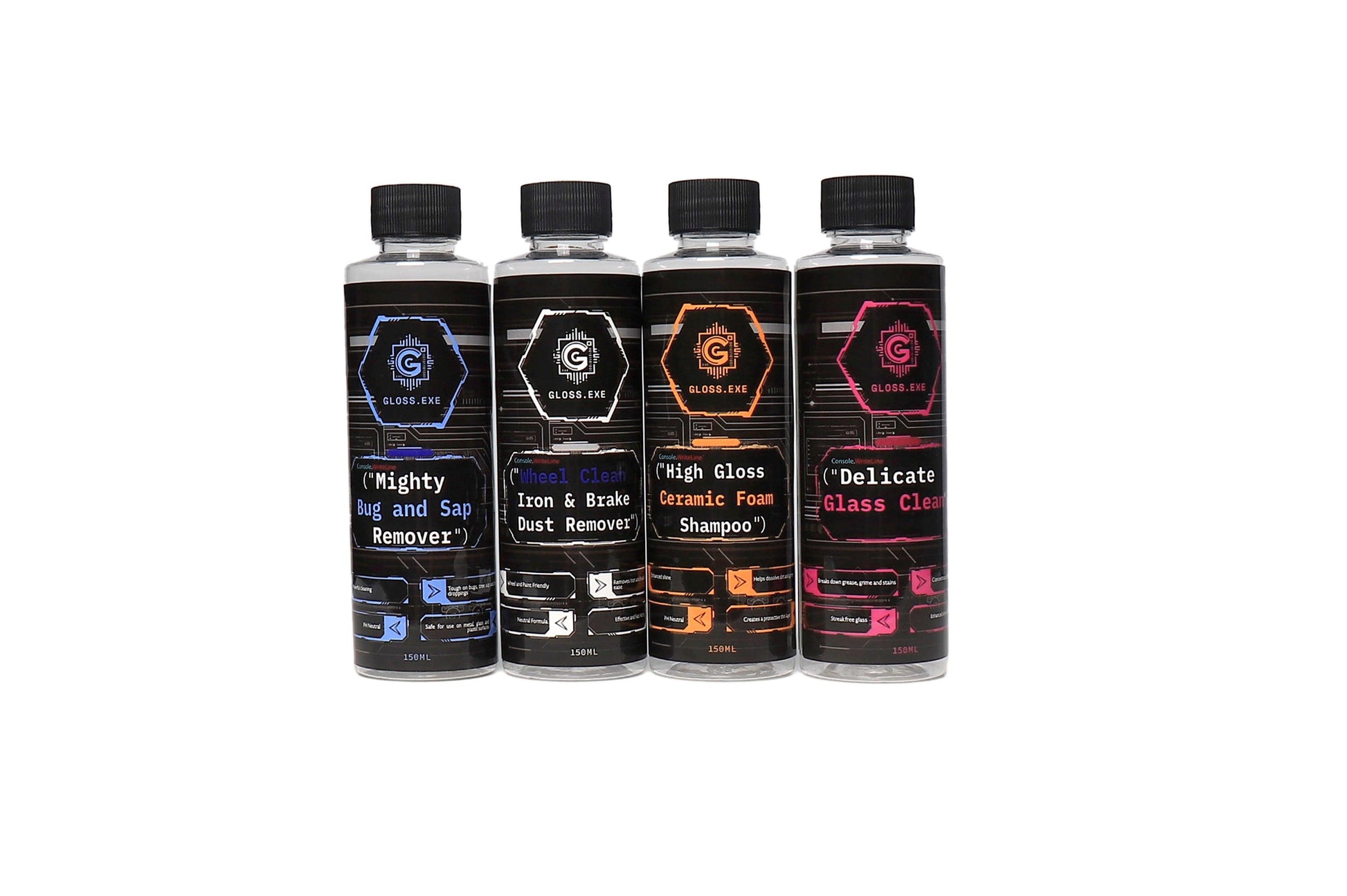 Gloss.exe Car Care Detail Travel Pack 4 x 150 ml - Glosse Auto Care